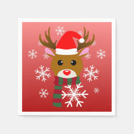 White Christmas Rudolph, der Rotnasen-Rentier Serviette