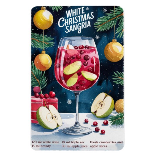 White Christmas Sangria Magnet (Vertikal)