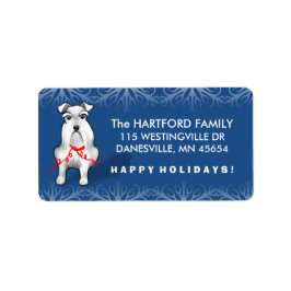 White Christmas Schnauzer Dog Address Labels Adressaufkleber