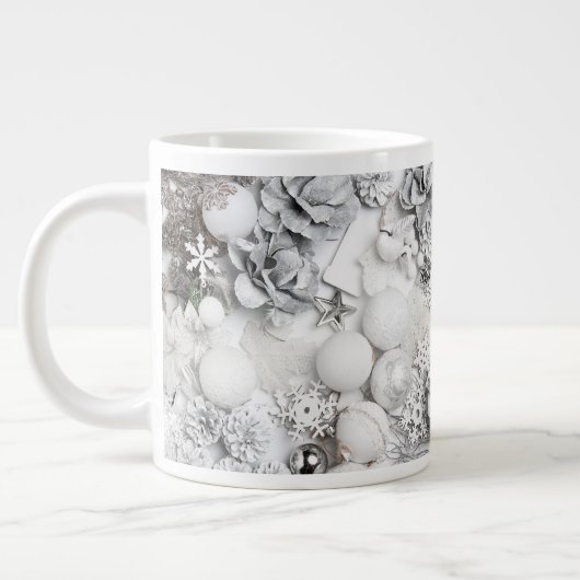 White Christmas Silver Collage Tasse (Links)