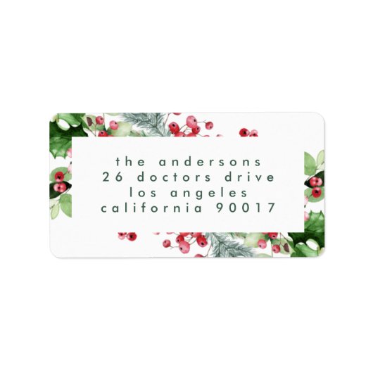 White Christmas Simple Holiday Address Adressaufkleber (Vorne)