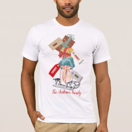 White Christmas Sled & Gift Box Snow Cute Vintage T-Shirt