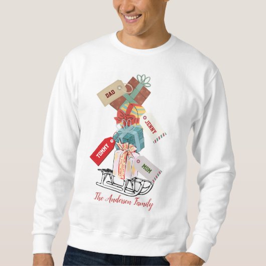 White Christmas Sleigh Geschenkboxen Schnee Niedli Sweatshirt (Vorderseite)