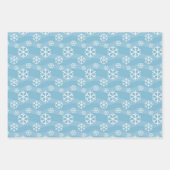 White Christmas Snowflakes Abstrakt Blue Geschenkpapier Set (Vorderseite 3)