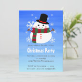 White Christmas Snowman Einladung (Stehend Vorderseite)