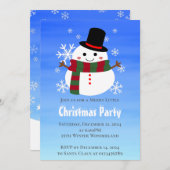 White Christmas Snowman Einladung (Vorne/Hinten)