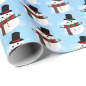 White Christmas Snowman Geschenkpapier (Rolleneckpunkt)