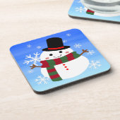 White Christmas Snowman Getränkeuntersetzer (Linke Seite)