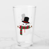 White Christmas Snowman Glas (Rückseite)