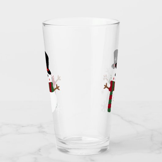 White Christmas Snowman Glas (Rechts)