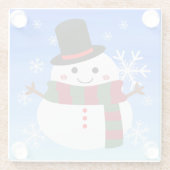 White Christmas Snowman Glasuntersetzer (Rückseite)