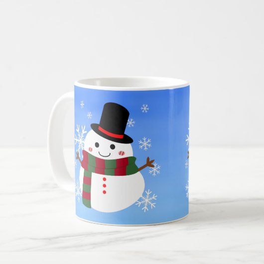 White Christmas Snowman Kaffeetasse (Vorderseite Links)