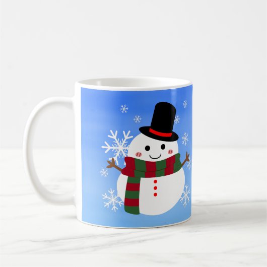 White Christmas Snowman Kaffeetasse (Links)