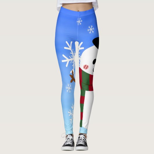White Christmas Snowman Leggings (Vorderseite)