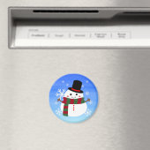White Christmas Snowman Magnet (In Situ (Geschirrspüler))
