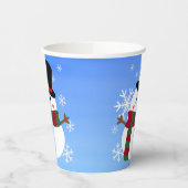 White Christmas Snowman Pappbecher (Links)