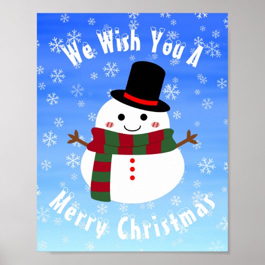 White Christmas Snowman Poster (Vorne)