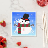 White Christmas Snowman Serviette (Beispiel)