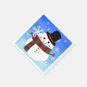 White Christmas Snowman Serviette (Ecke)