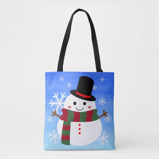 White Christmas Snowman Tasche (Vorderseite)