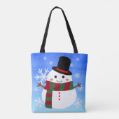 White Christmas Snowman Tasche (Rückseite)