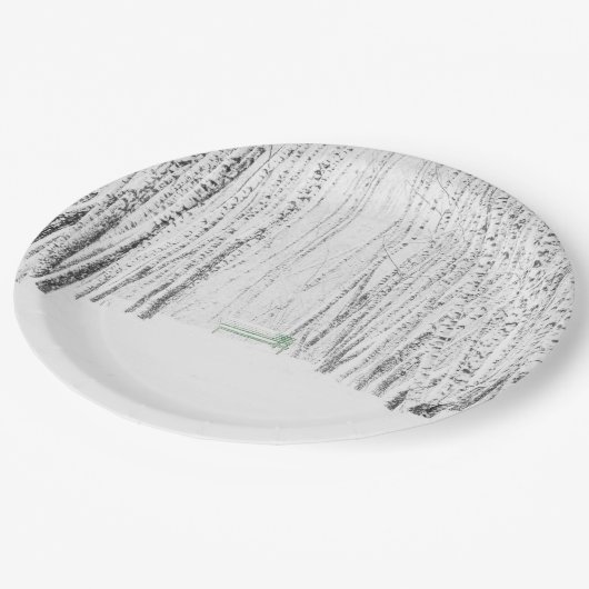 White Christmas Tale Pappteller (Schrägansicht)