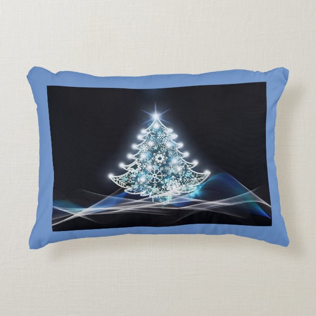 White Christmas Tree Accent Pillow Dekokissen (Vorderseite)