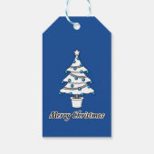 White Christmas Tree Blue Decorations - Frohe Weih Geschenkanhänger (Rückseite)