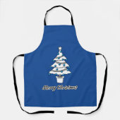 White Christmas Tree Blue Decorations - Frohe Weih Schürze (Vorderseite)