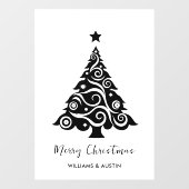 White Christmas Tree Business Window Dekoration Fensteraufkleber (Blatt)