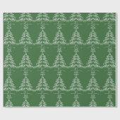 White Christmas Tree Elegant Wrapping Paper Geschenkpapier (Flach)