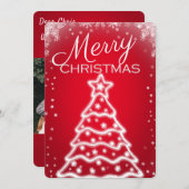 White Christmas Tree Foto Grußkarten Feiertagskarte (Vorne/Hinten)