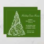 White Christmas Tree Holiday Open House Einladung (Vorne/Hinten)