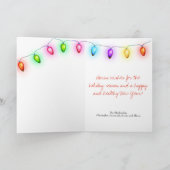 White Christmas Tree Ornament Lights Template Feiertagskarte (Innenseite)