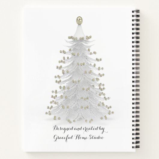 White Christmas Tree Personal Journal Taary Notizblock (Rückseite)