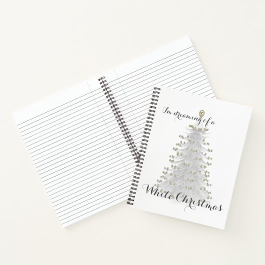White Christmas Tree Personal Journal Taary Notizblock (Innenseite)