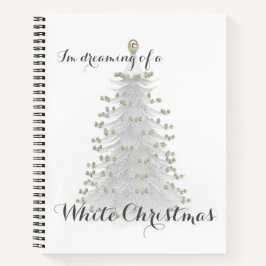 White Christmas Tree Personal Journal Taary Notizblock