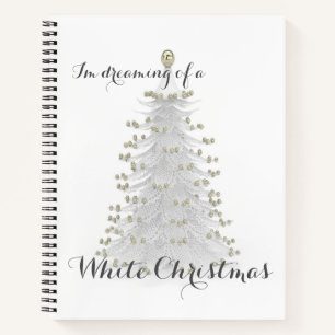 White Christmas Tree Personal Journal Taary Notizblock