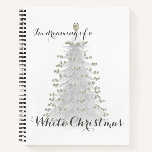 White Christmas Tree Personal Journal Taary Notizblock (Vorderseite)