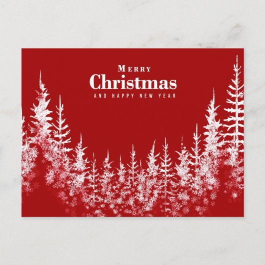 White Christmas Tree Postcard Postkarte (Vorderseite)