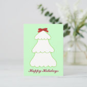 White Christmas Tree Red Bow Holidays Postkarten (Stehend Vorderseite)