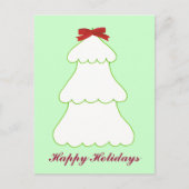 White Christmas Tree Red Bow Holidays Postkarten (Vorderseite)