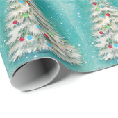 White Christmas Tree Red Green Blue Balls Geschenkpapier (Rolleneckpunkt)