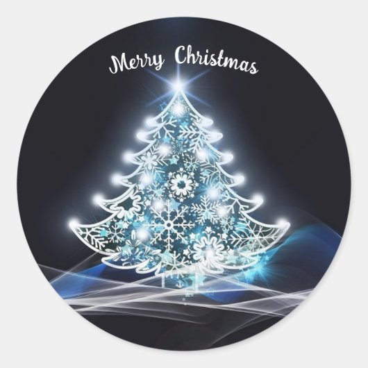 White Christmas Tree Sticker (Vorderseite)