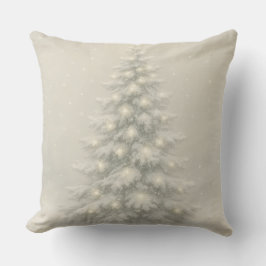 White Christmas Tree Throw Pillow Kissen