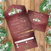 White Christmas Truck Red Wood Company Party All In One Einladung