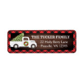 White Christmas Truck Tree Karierte Rustikale Adre (Vorne)