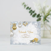 White Christmas Vielen Dank Postcard Postkarte (Stehend Vorderseite)