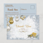 White Christmas Vielen Dank Postcard Postkarte (Vorne/Hinten)