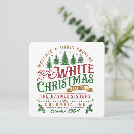White Christmas Wallace und Davis Haynes Sister Einladung (Stehend Vorderseite)